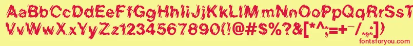 BlurNormal Font – Red Fonts on Yellow Background