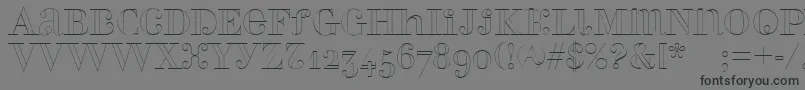 Шрифт Perlaalternateoutline – чёрные шрифты на сером фоне