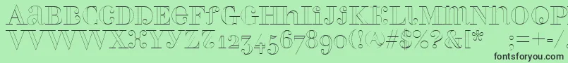 fuente Perlaalternateoutline – Fuentes Negras Sobre Fondo Verde