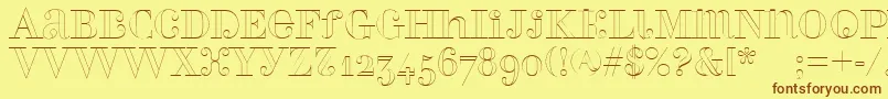 Perlaalternateoutline-fontti – ruskeat fontit keltaisella taustalla