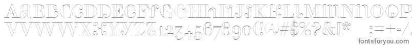 フォントPerlaalternateoutline – 白い背景に灰色の文字