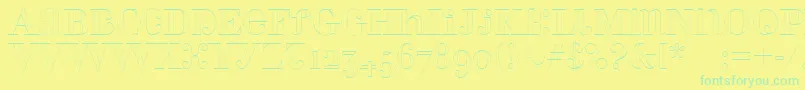 Czcionka Perlaalternateoutline – zielone czcionki na żółtym tle