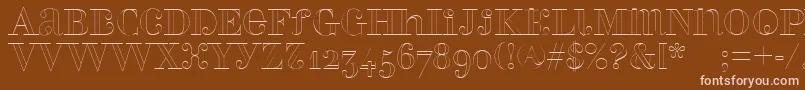 Perlaalternateoutline Font – Pink Fonts on Brown Background