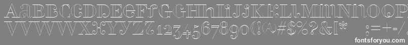 フォントPerlaalternateoutline – 灰色の背景に白い文字