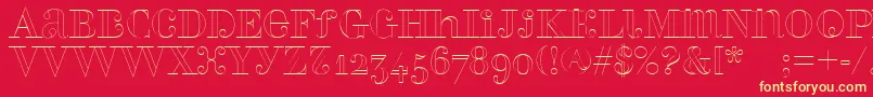 Perlaalternateoutline Font – Yellow Fonts on Red Background