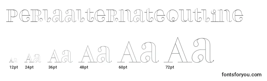 Размеры шрифта Perlaalternateoutline