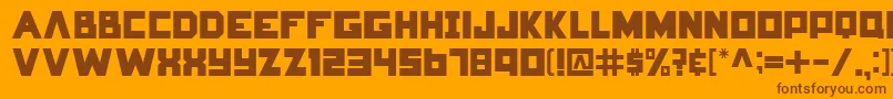 フォントHungerGames – オレンジの背景に茶色のフォント