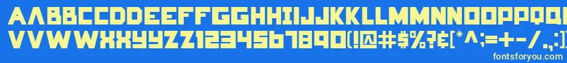 HungerGames Font – Yellow Fonts on Blue Background