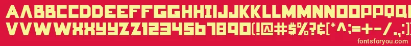 HungerGames Font – Yellow Fonts on Red Background