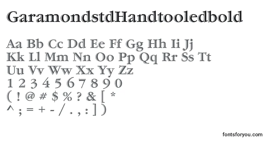 Fuente GaramondstdHandtooledbold - alfabeto, números, caracteres especiales