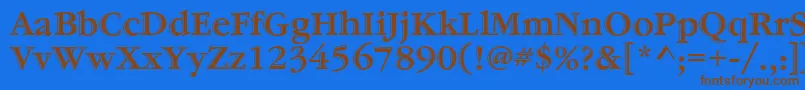 Шрифт GaramondstdHandtooledbold – коричневые шрифты на синем фоне