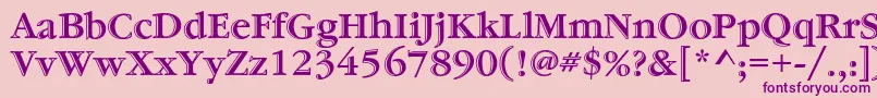 GaramondstdHandtooledbold Font – Purple Fonts on Pink Background