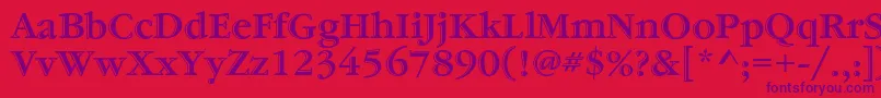 fuente GaramondstdHandtooledbold – Fuentes Moradas Sobre Fondo Rojo
