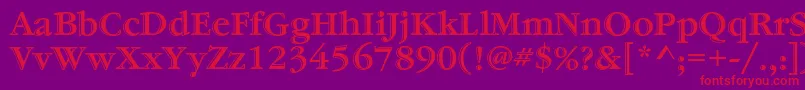 GaramondstdHandtooledbold Font – Red Fonts on Purple Background