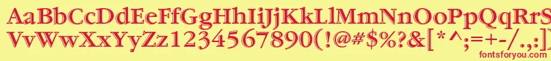 GaramondstdHandtooledbold Font – Red Fonts on Yellow Background