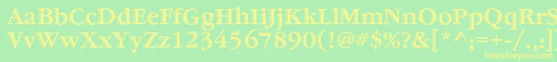 GaramondstdHandtooledbold Font – Yellow Fonts on Green Background