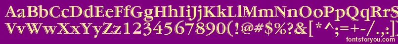 GaramondstdHandtooledbold Font – Yellow Fonts on Purple Background