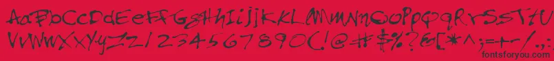 フォントPfinkpen – 赤い背景に黒い文字