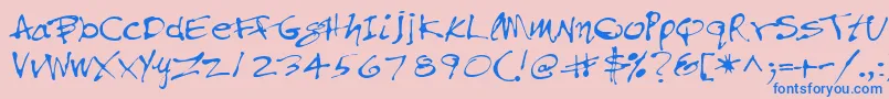 Pfinkpen Font – Blue Fonts on Pink Background