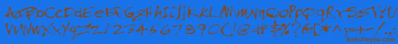 Pfinkpen Font – Brown Fonts on Blue Background