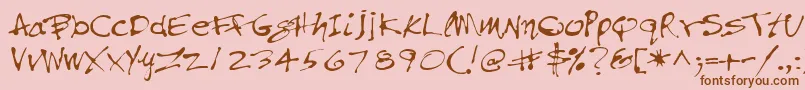 Pfinkpen Font – Brown Fonts on Pink Background