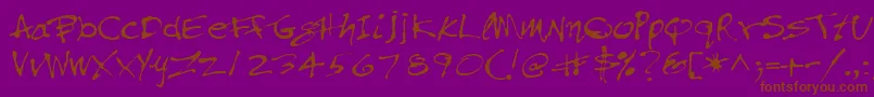 Pfinkpen Font – Brown Fonts on Purple Background