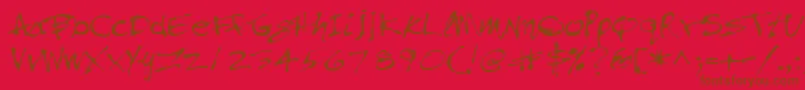 Pfinkpen Font – Brown Fonts on Red Background