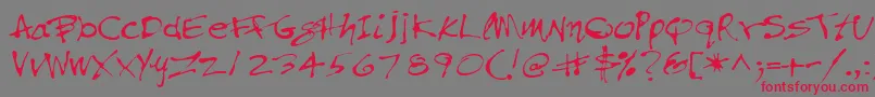 Pfinkpen-Schriftart – Rote Schriften auf grauem Hintergrund