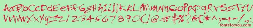 Pfinkpen Font – Red Fonts on Green Background