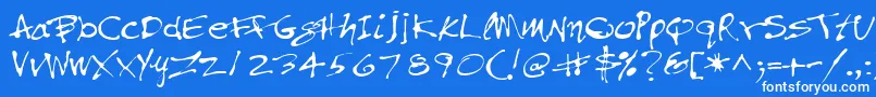 Pfinkpen Font – White Fonts on Blue Background