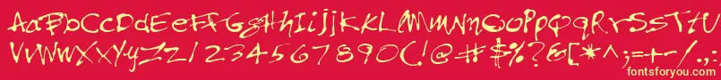 Pfinkpen Font – Yellow Fonts on Red Background