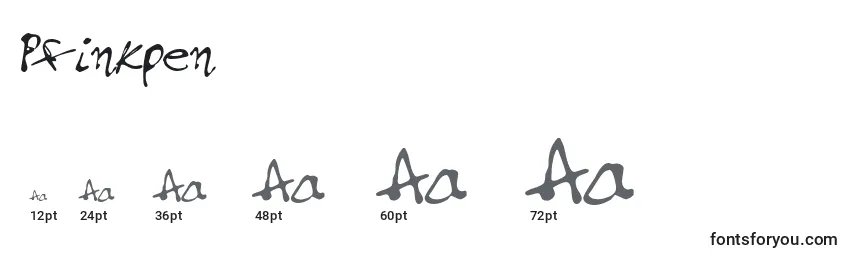 Pfinkpen Font Sizes