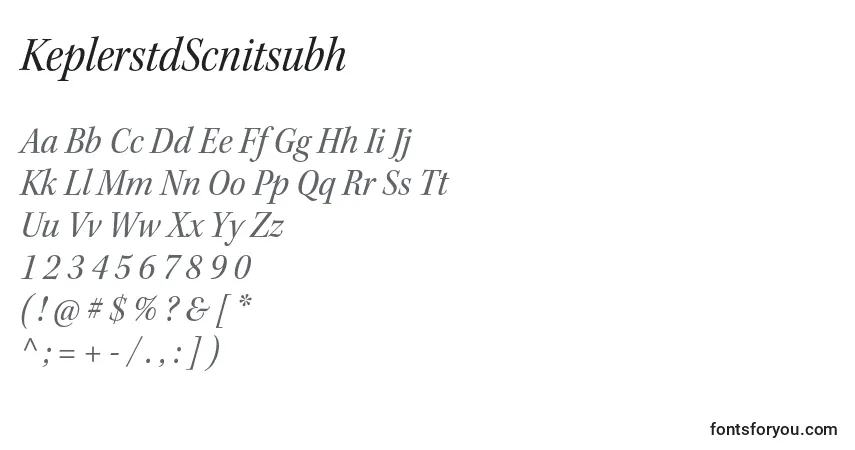 Шрифт KeplerstdScnitsubh – алфавит, цифры, специальные символы