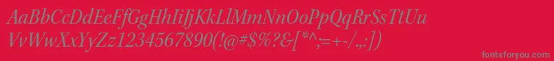 KeplerstdScnitsubh Font – Gray Fonts on Red Background