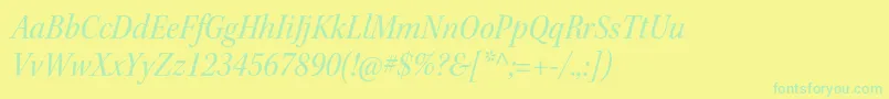 KeplerstdScnitsubh Font – Green Fonts on Yellow Background