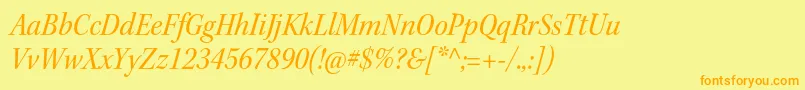 KeplerstdScnitsubh Font – Orange Fonts on Yellow Background