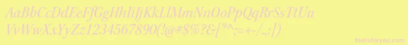 KeplerstdScnitsubh Font – Pink Fonts on Yellow Background