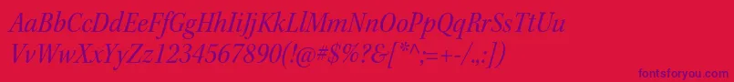 KeplerstdScnitsubh Font – Purple Fonts on Red Background