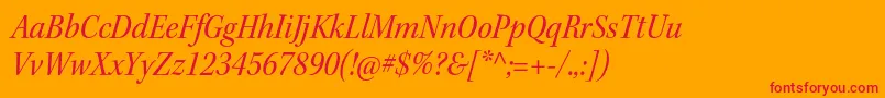 KeplerstdScnitsubh-Schriftart – Rote Schriften auf orangefarbenem Hintergrund