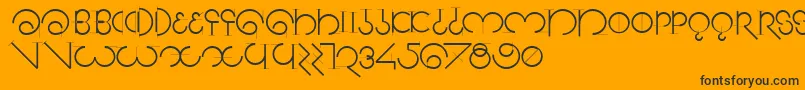 Segmentasans-Schriftart – Schwarze Schriften auf orangefarbenem Hintergrund