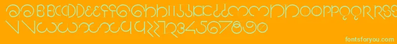 Fonte Segmentasans – fontes verdes em um fundo laranja