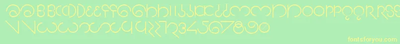Czcionka Segmentasans – żółte czcionki na zielonym tle