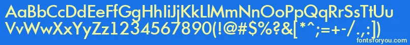 AFuturicamedium Font – Yellow Fonts on Blue Background