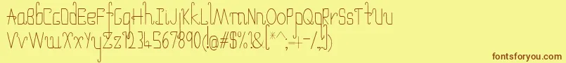 UmbrellaThin Font – Brown Fonts on Yellow Background