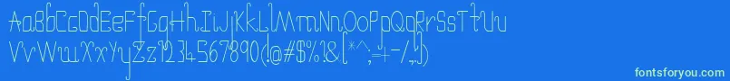 UmbrellaThin Font – Green Fonts on Blue Background