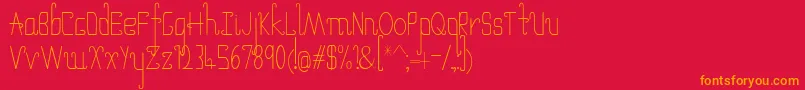 UmbrellaThin Font – Orange Fonts on Red Background