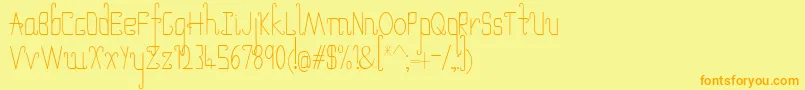 UmbrellaThin Font – Orange Fonts on Yellow Background