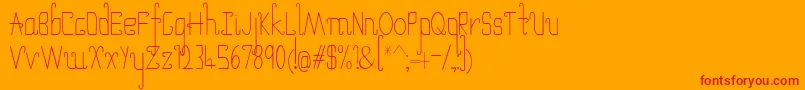 UmbrellaThin-fontti – punaiset fontit oranssilla taustalla