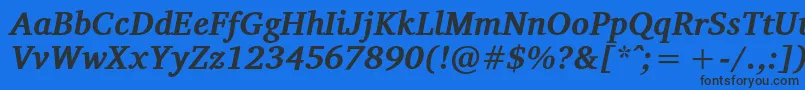 VelekaBolditalic Font – Black Fonts on Blue Background