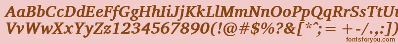 VelekaBolditalic Font – Brown Fonts on Pink Background